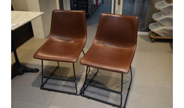 2 stoelen in bruine skai bekleed